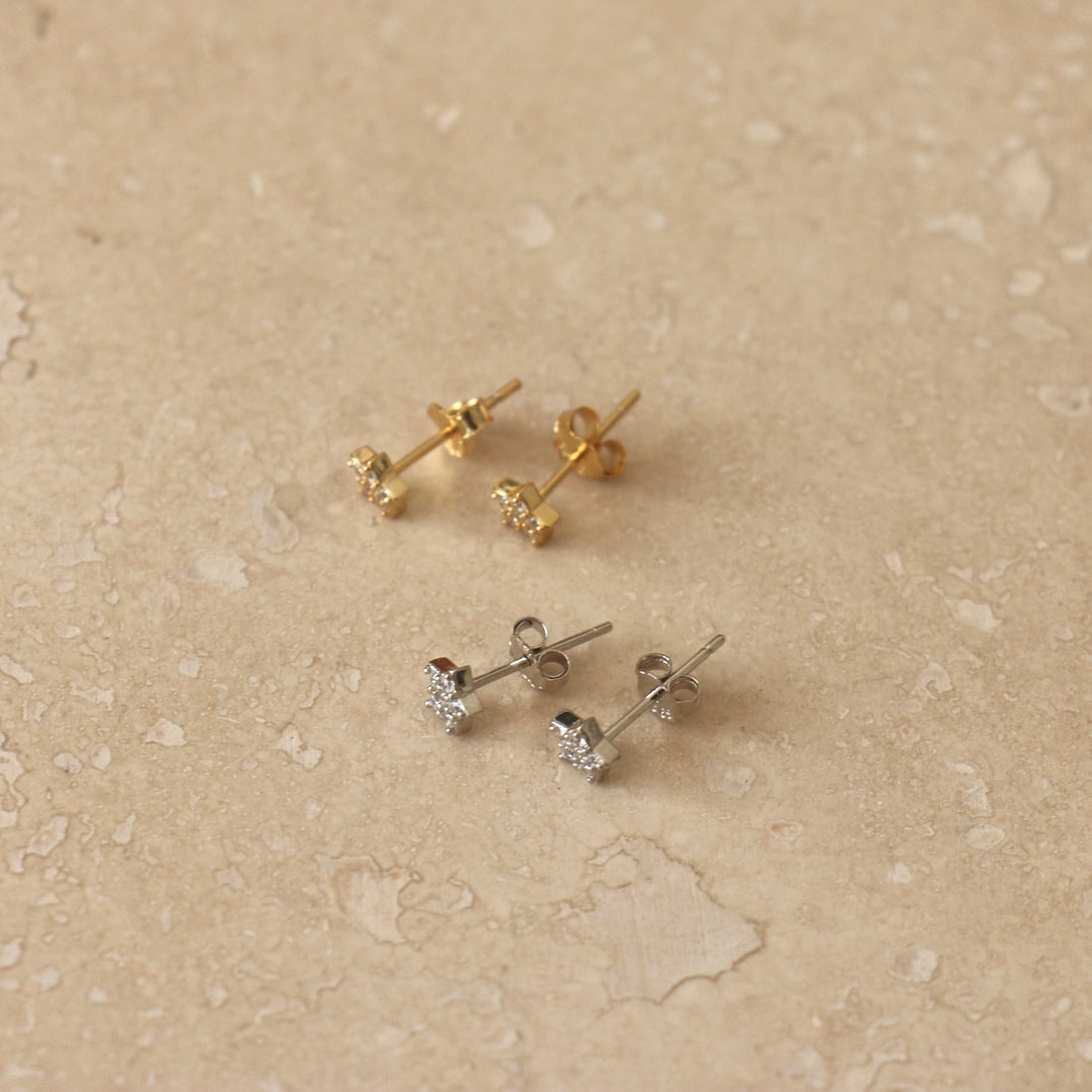 Gold or Silver Micro Star Studs – Stud Earrings – Little Nell Jewellery