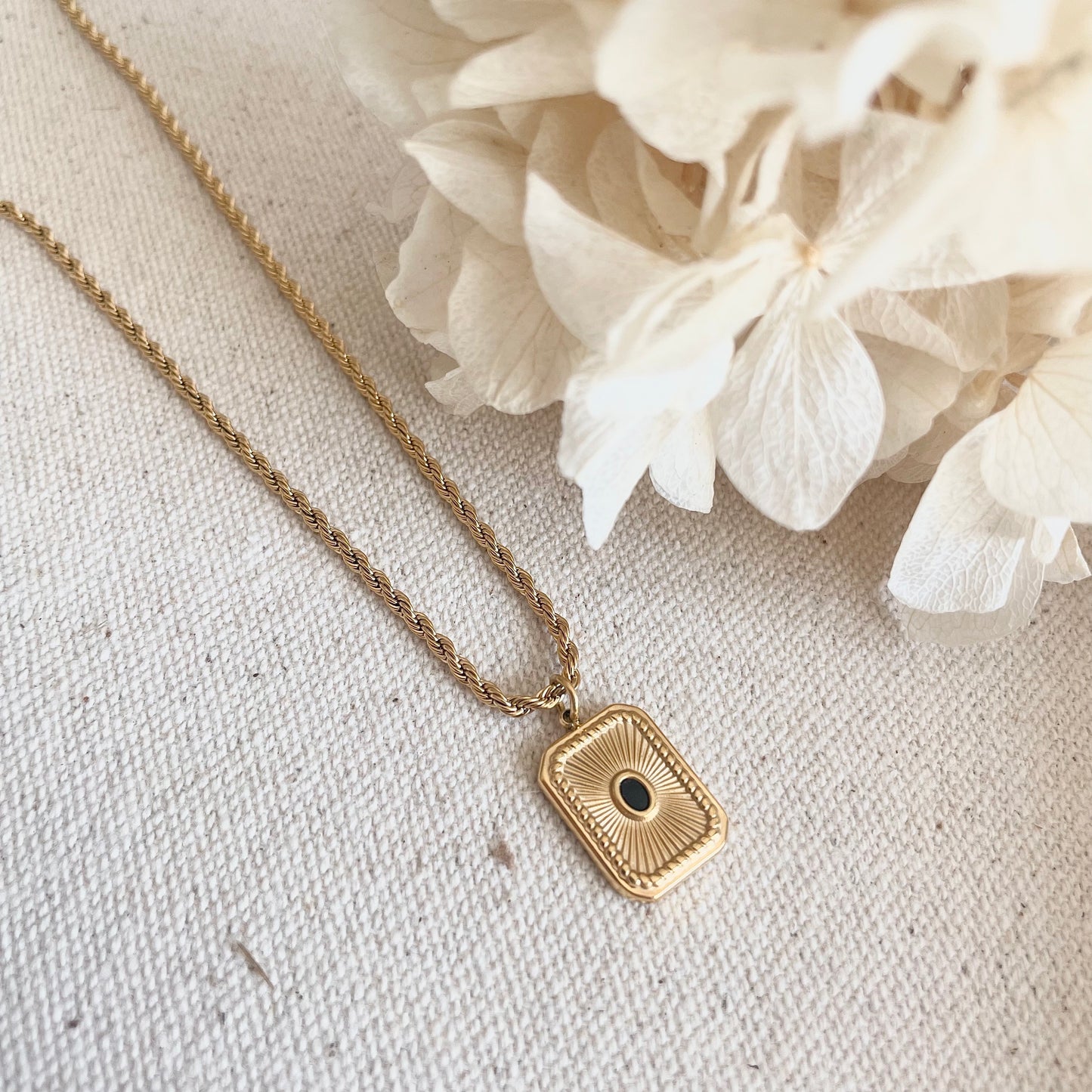 Everyday Noir Octagon Pendant Necklace