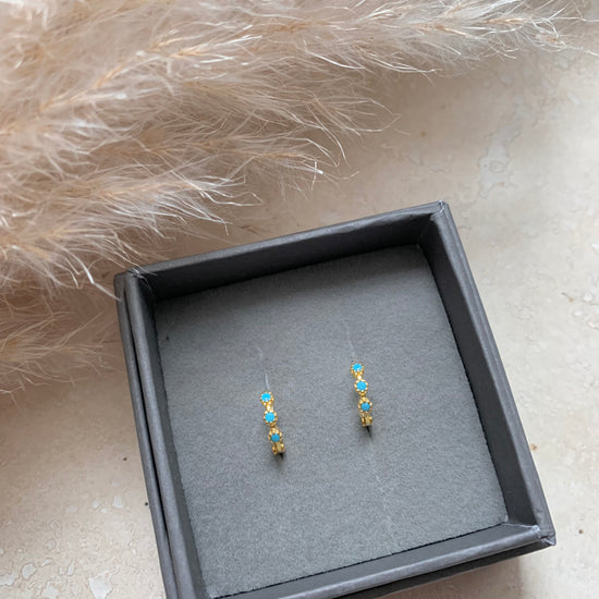 Mini Turquoise Hoops