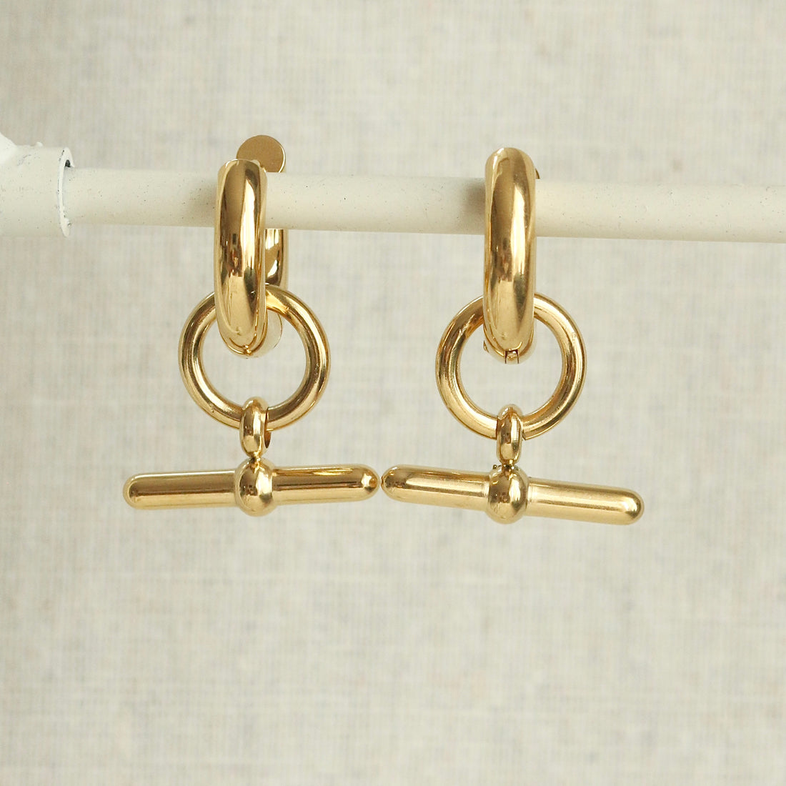 Everyday Gold Bar Hoop Earrings – Hoop Earrings – Little Nell Jewellery