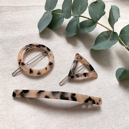 Pale Tortoiseshell Hair Clips