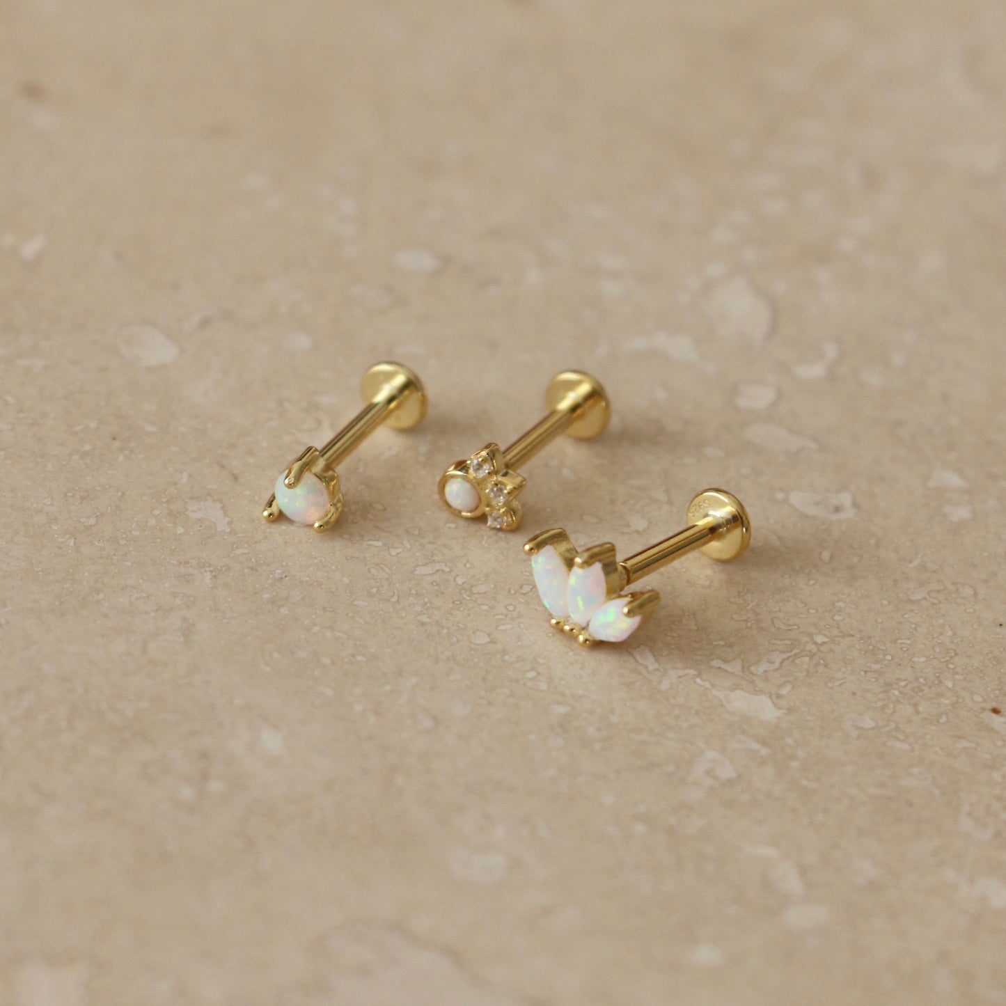 Gold Opal Labret Single Stud