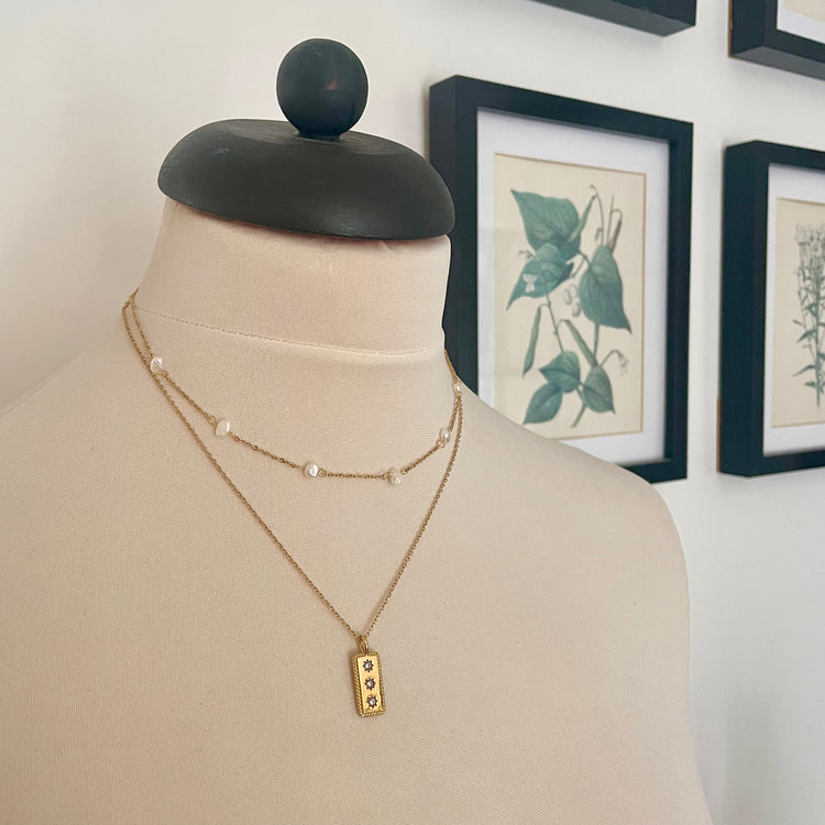 Everyday Gold Pearl Chain Necklace – Necklace – Little Nell Jewellery
