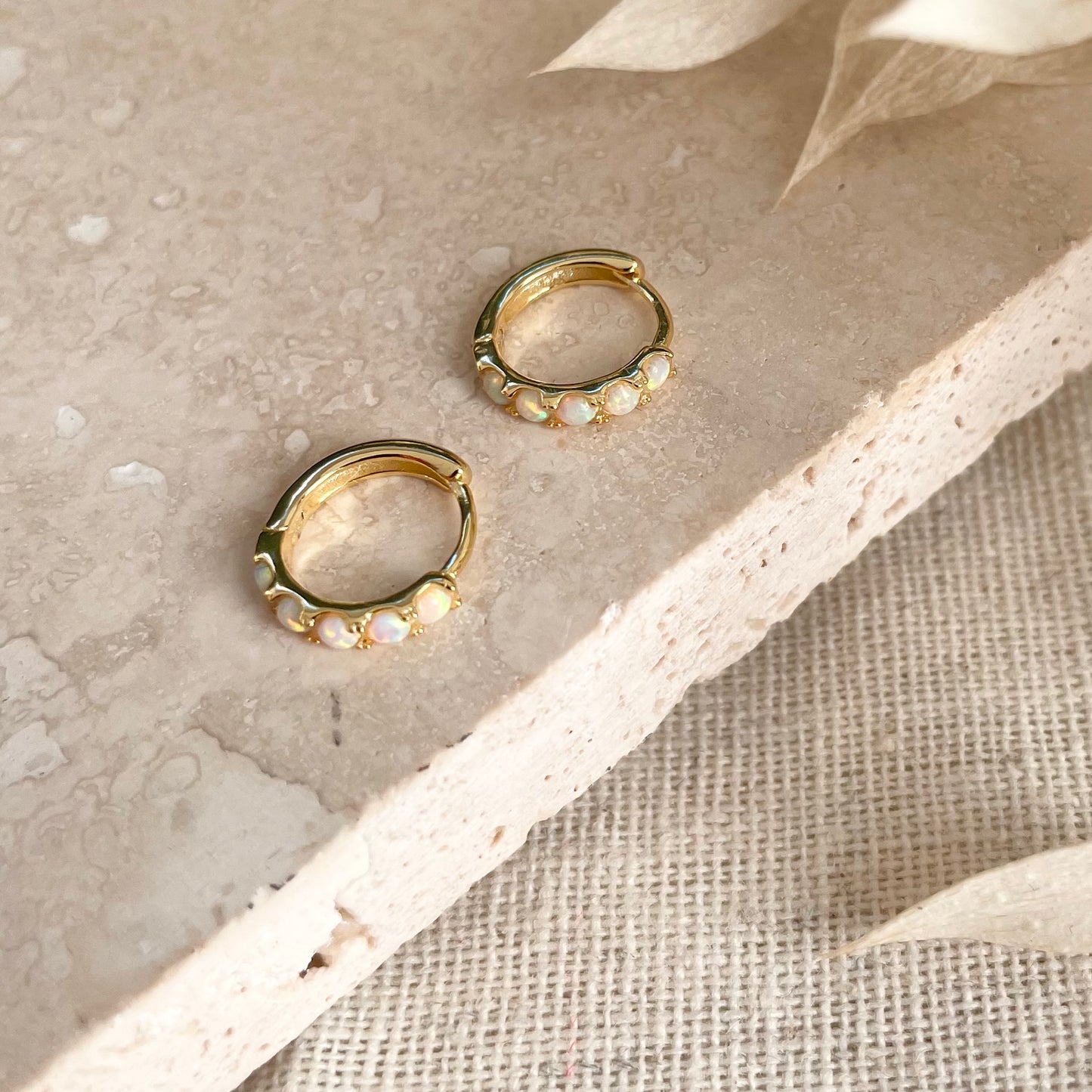 Opal hoops best sale