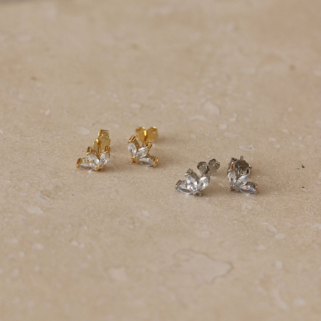 Gold or Silver Fan Studs – Stud Earrings – Little Nell Jewellery