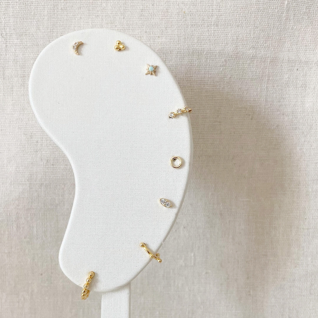 Gold or Silver Opal Starburst Studs – Stud Earrings – Little Nell Jewellery