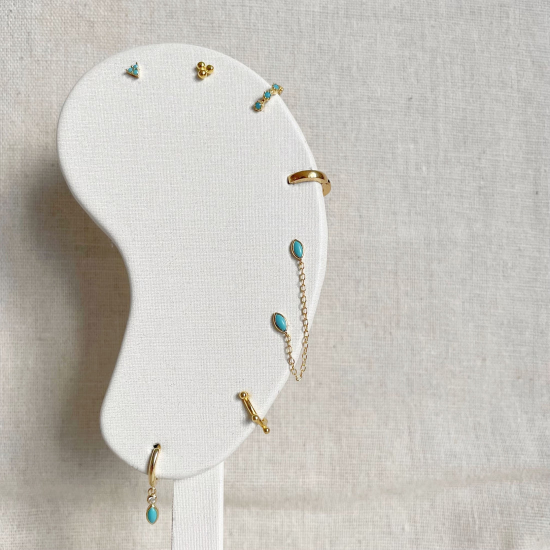Trio Turquoise Micro Studs – Stud Earrings – Little Nell Jewellery
