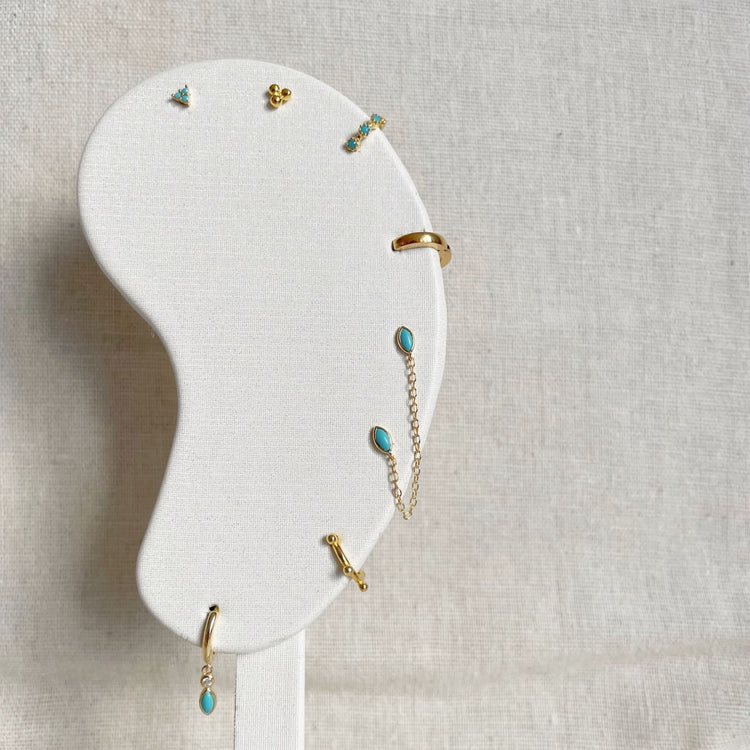 Trio Turquoise Micro Studs – Stud Earrings – Little Nell Jewellery